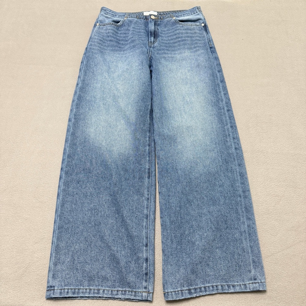 Habitual Jeans Womens 8 29 Blue Denim Wide Leg High Rise Kire